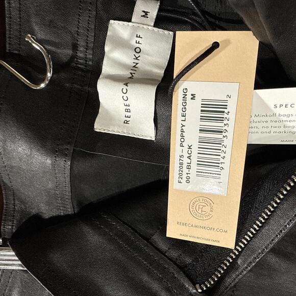Rebecca Minkoff Women's Black Leather Poppy Leggings - Size M - Picture 4 of 6